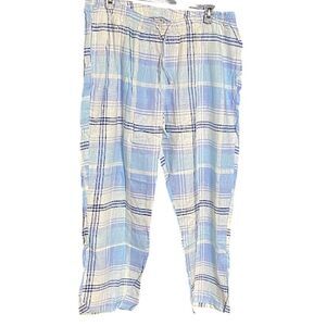 Woman Within 28W Petite New Linen Blend Capri Pants Boho Beach Casual Womens